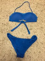 Bikini blau Häkel Raffung Brazilianschnitt Bandeau Schleife Berlin - Mitte Vorschau