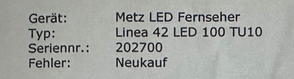 Fernseher METZ Linear mit LED / 42 Zoll  / In Top Zustand in München