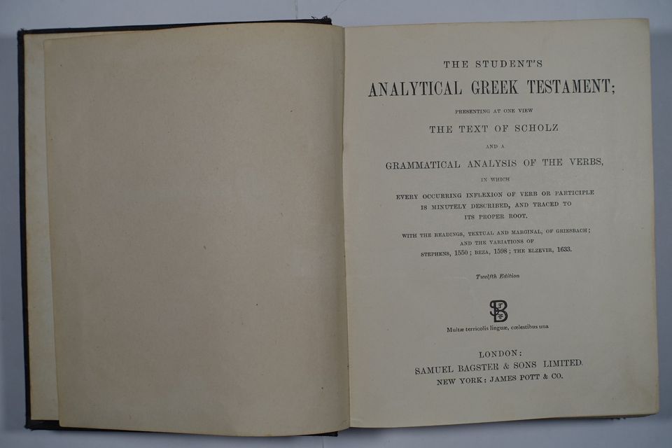 Analytical Greek Testament London um 1900 in Dreieich