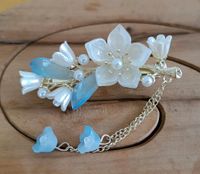 Neue Blumen Haarklammer weiß blau, Perlen Bayern - Prien Vorschau