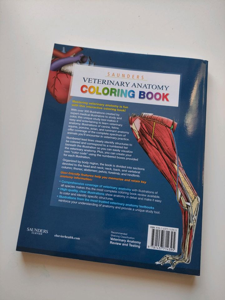 Veterinary Anatomy Coloring Book Saunders, Tiermedizin, NEU in Odelzhausen