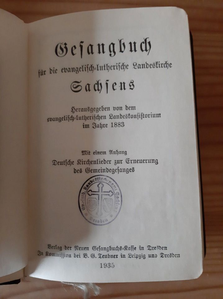 altes Gesangbuch Sachsen 1883 mit Hülle von 1935 in Werda