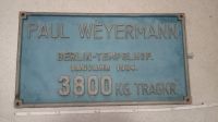 Fabrikschild Paul Weyermann Tempelhof Eisenbahndrehkran Guss Brandenburg - Bernau Vorschau