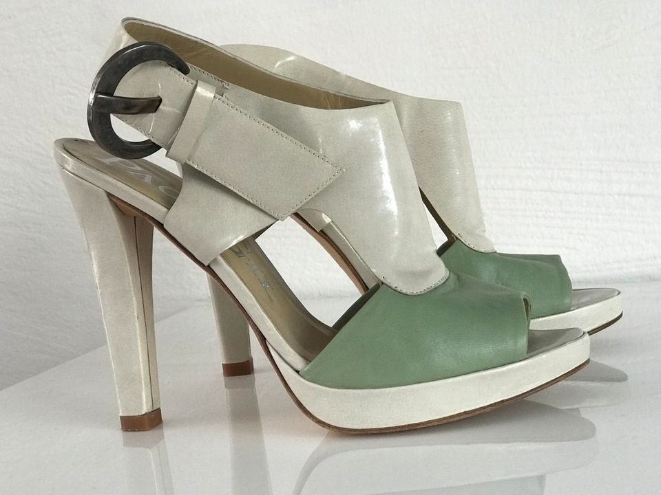 Tolle Paco Gil High Heels Slingpumps beige/mint Gr. 37 in Essen-Haarzopf