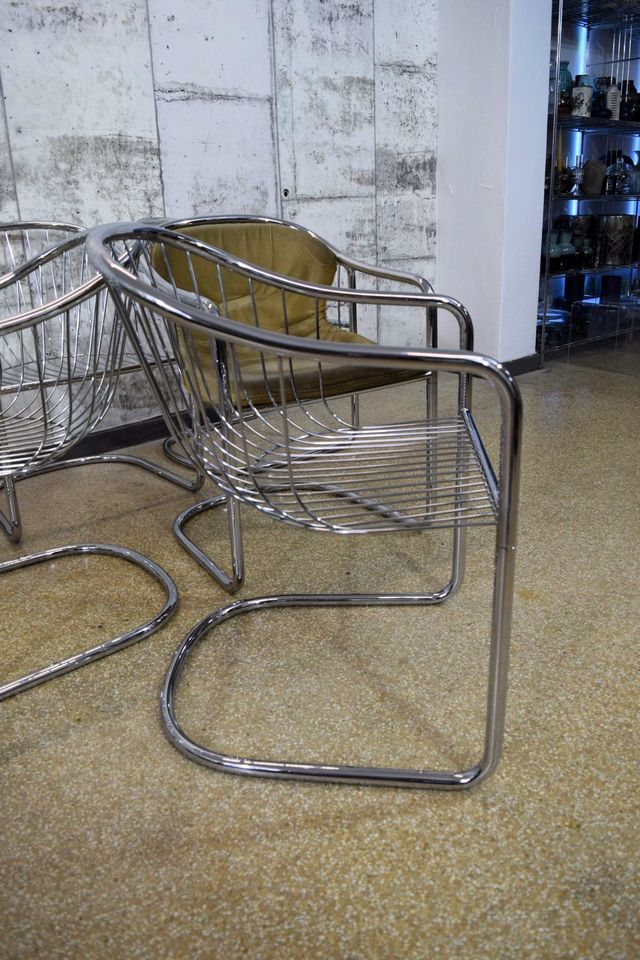 60er 70er Jahre Gastone Rinaldi Chrome Wire Chair Esszimmerstühle in Hannover