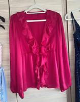 Zara pinke/rote elegante Bluse/Oberteil mit Rüschen Vintage Bayern - Gauting Vorschau