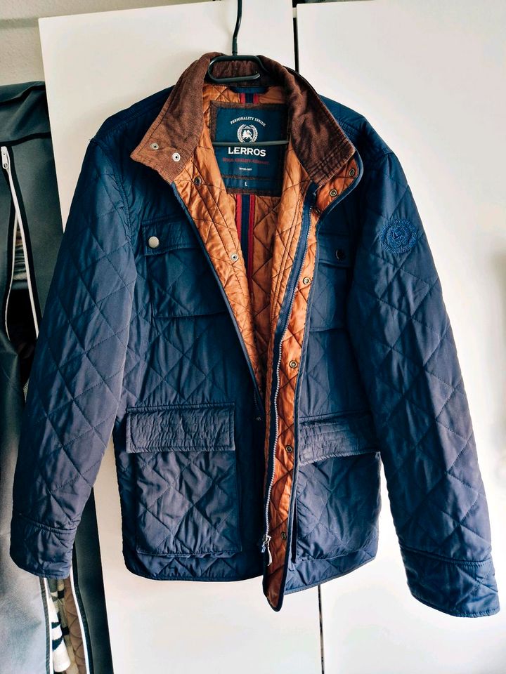 Lerros Herren Jacke L blau Cognac braun in Freudenberg