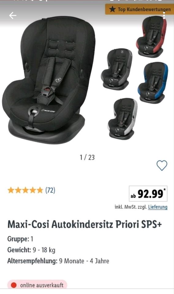 Maxi-Cosi Autokindersitz Priori SPS+ in Neubrandenburg