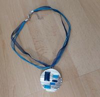 Kette blaue Seide mit Silber blau Anhänger   Mode Schmuck Baden-Württemberg - Rosenberg Vorschau