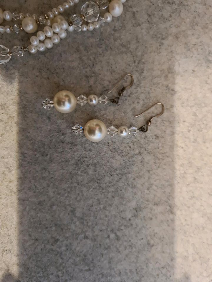 Swarovski Halskette und Ohrringe, Brautschmuck, Hochzeit in Simmern