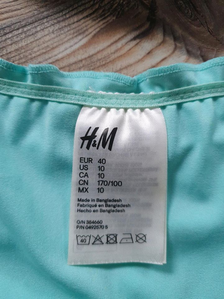 H&m bikini 75B mit Höschen Gr. 40 türkis gemustert in Verl