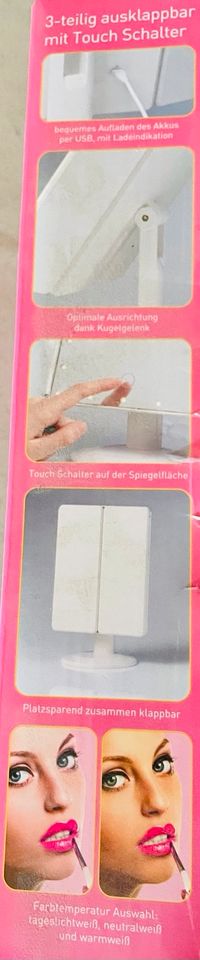 Neu! LED Kosmetikspiegel Spiegel dimmbar, aufladbar, Touch in Wernigerode