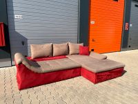 Sofa Couch L-Form Schlaffunktion Bettkasten grau rot Lieferung Thüringen - Erfurt Vorschau