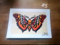 Tattoo Flash "Totenkopf Schmetterling"  A5 Bild /Deko /Original Thüringen - Arnstadt Vorschau