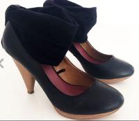 Pumps Plateau schwarz Leder Riemchen Stoff High heels Zara 38 Köln - Ehrenfeld Vorschau