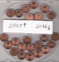 1 Cent Münze, Deutschland, 2015 A,J,G. 2016 A,D,F,G,J. 23 Münzen Niedersachsen - Laatzen Vorschau