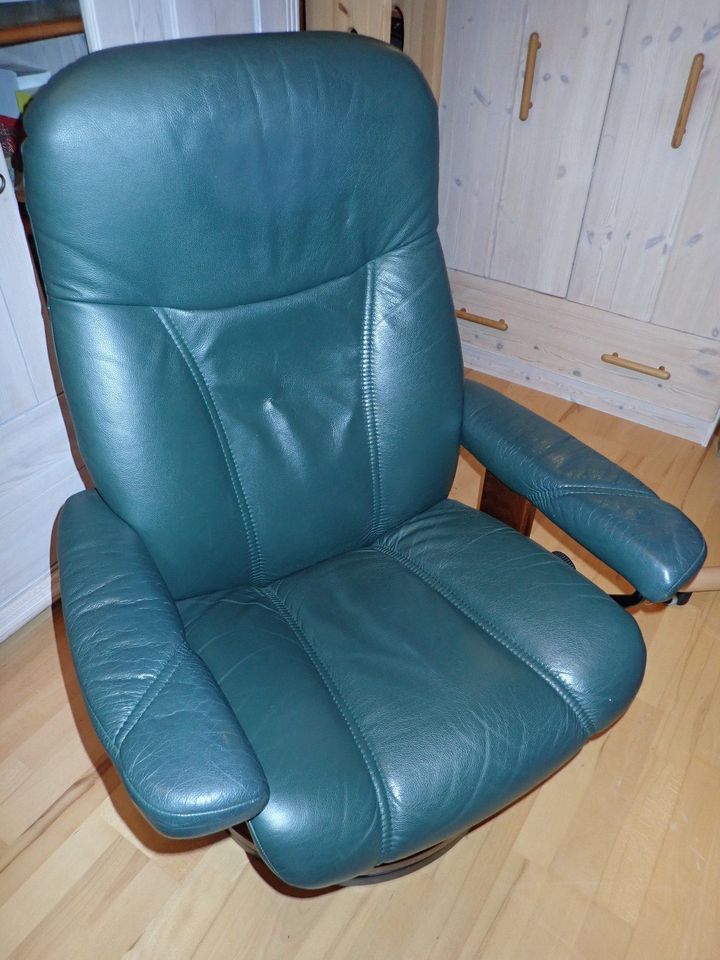 Relaxsessel Ekornes Stressless Consul Classic Ledersessel, grün in Nehmten