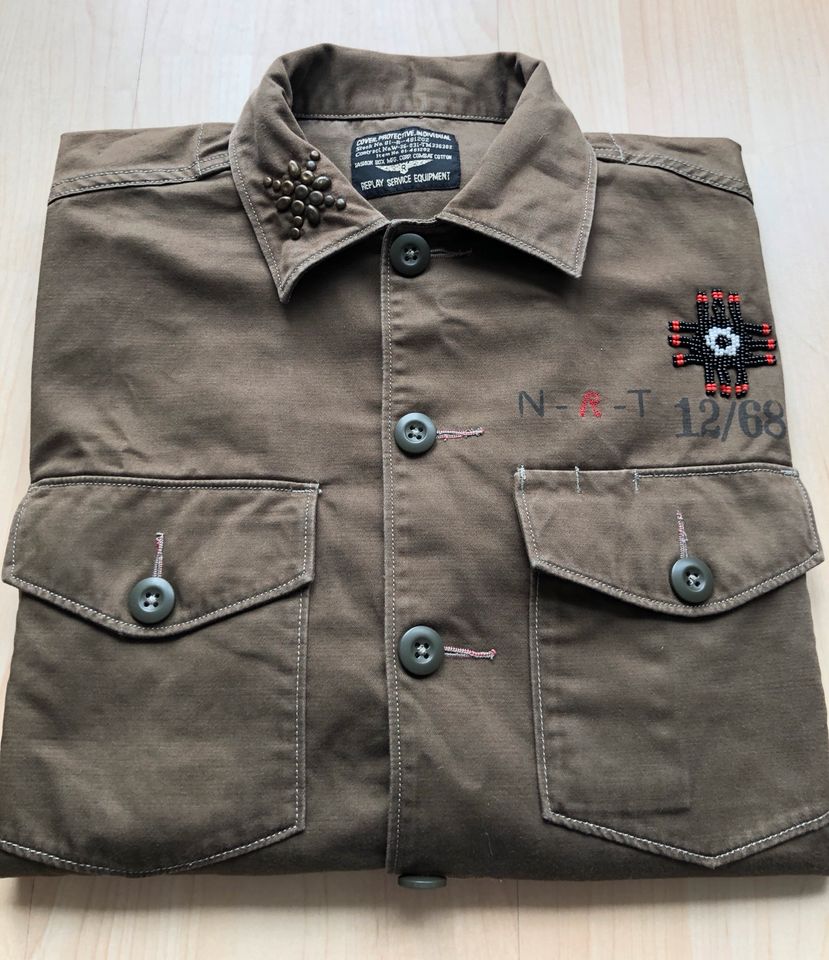 Replay Hemdjacke Herren Military Style olivgrün in Fürth