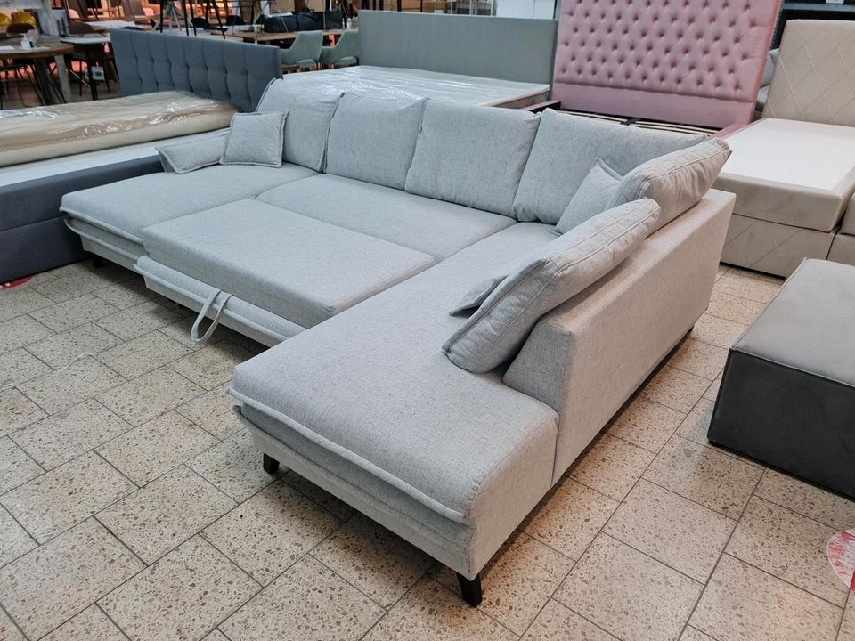 Sofa Couch Wohnlandschaft Schlafsofa Bettkasten Möbel UVP 1751€ in Herbstein