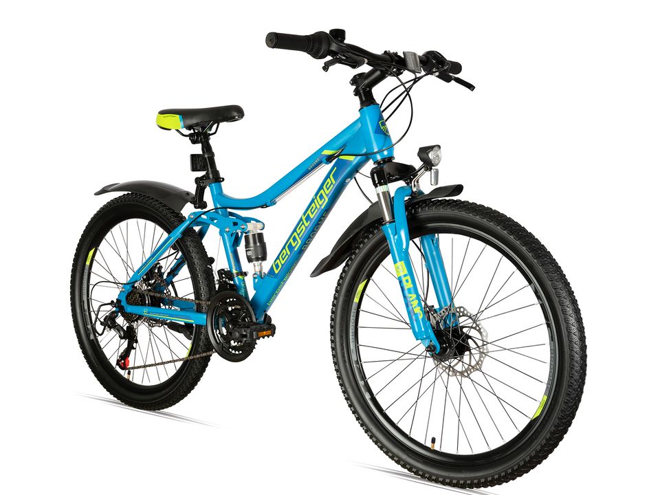 NEU Bergsteiger Broome 26 Zoll Mountainbike, Scheibenbremse, Shimano 21 Gang-Schaltung, Vollfederung, Fully MTB Fahrrad, Farbe blau, Probefahrt im Werksverkauf in Diepholz