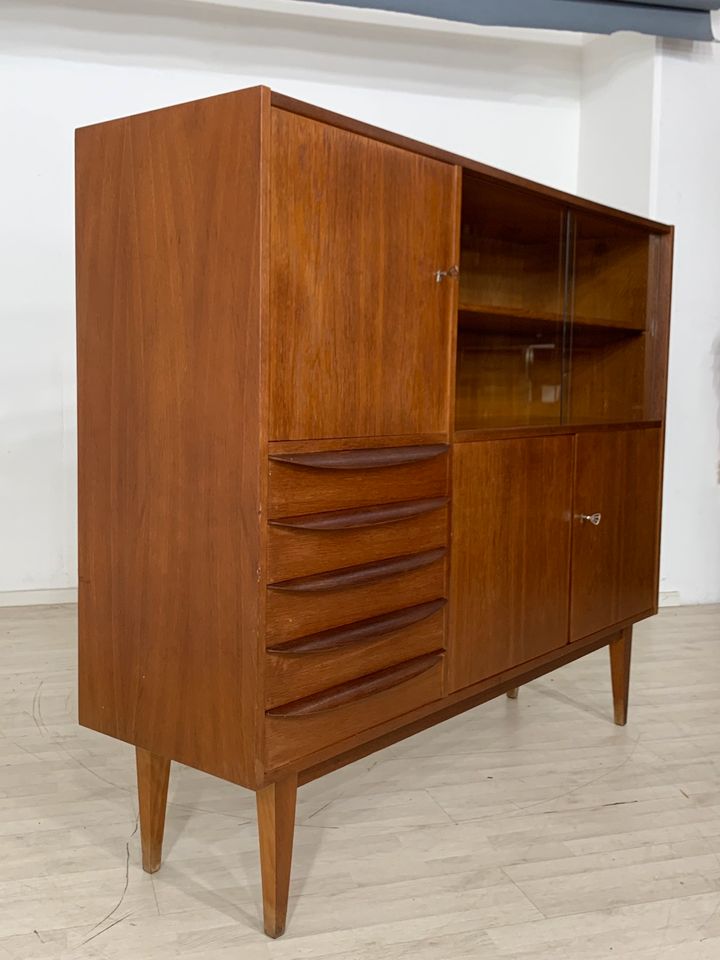 MID CENTURY HELLERAU HIGHBOARD SCHRANK WOHNZIMMERSCHRANK VINTAGE in Berlin