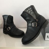 Ecco schwarze Stiefelleten Chelsea Boots Damen Leder Gr. 36 Gyhum - Hesedorf  Vorschau
