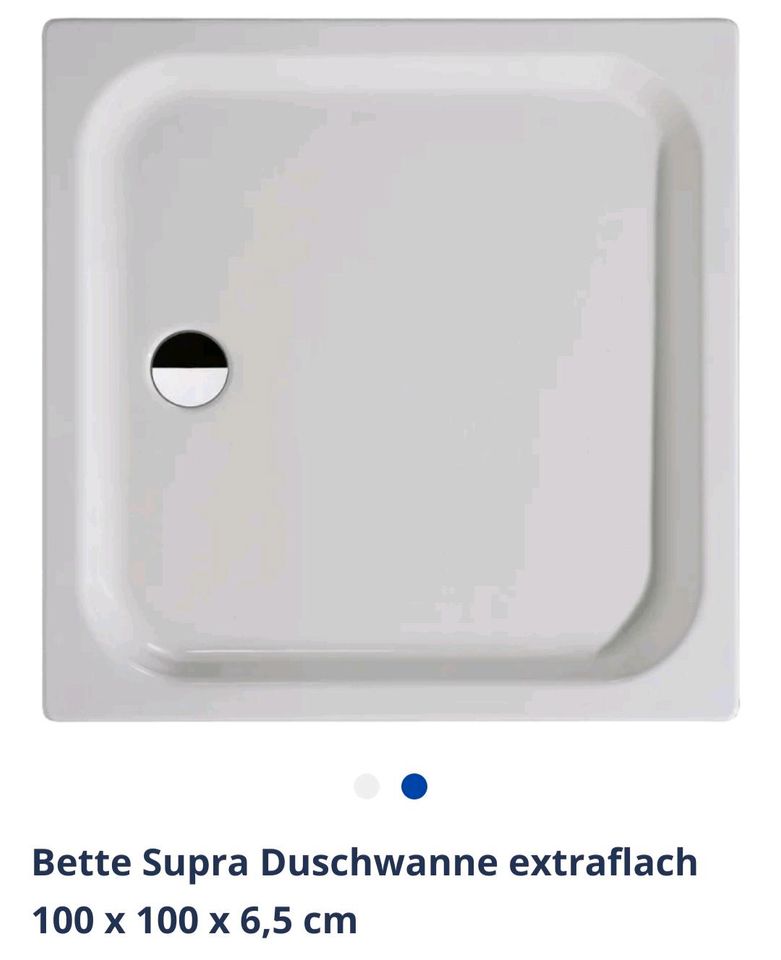 Bette Supra Duschwanne 100x100x6,5 weiß Duschtasse in Baierbrunn