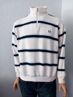 FRED  PERRY Herren gestreifter Pullover  Reißverschluss Gr L Weiß Baden-Württemberg - Frickingen Vorschau