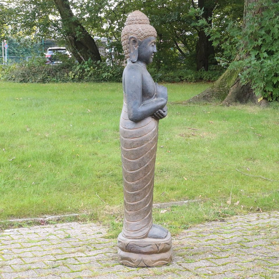 Buddha Stein Statue Gartenfigur stehend Greenstone Chakra 152 cm in Bochum