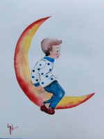 "Mondfahrt"u. Co kids Aquarelle handgemalt Dresden - Innere Altstadt Vorschau