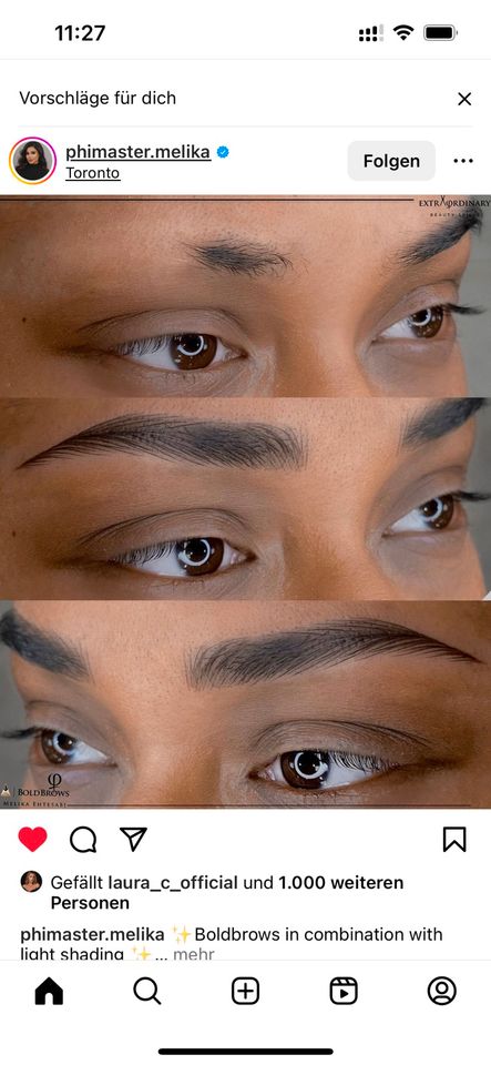 Phibrows Shading Microblading Härchentechnik in Köln