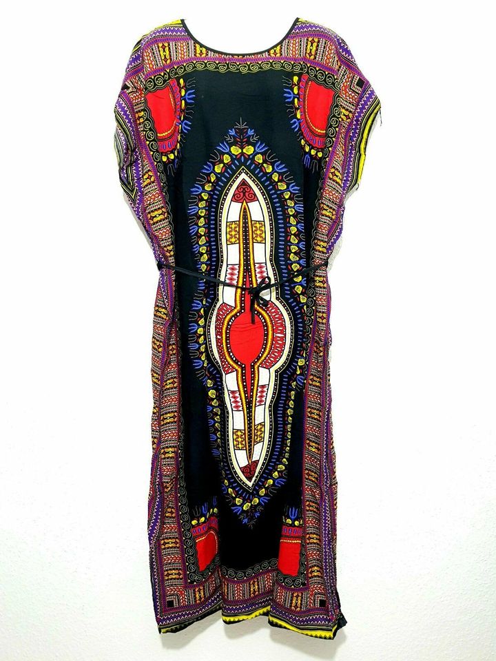 Maxikleid Kaftan Kleid Strandkleid Kimonoärmel Dashiki Free Size in Laubach