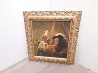 #B Kunstdruck Rembrandt und Saskia Stuckrahmen vergoldet 55x60 Sachsen - Burgstädt Vorschau