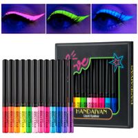 Neon Liquid Eyeliner Set 12 Farben UV Glow Augen Makeup Wasserfes Nordrhein-Westfalen - Leverkusen Vorschau