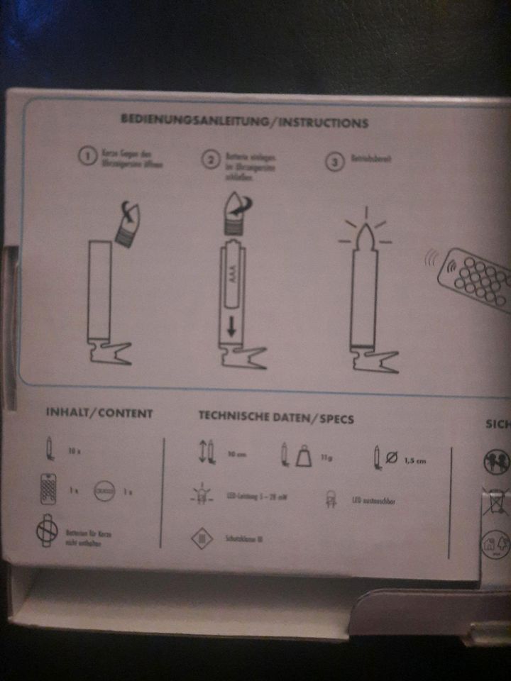 10  kabellose Weihnachtskerzen Beleuchtung viele Funkt. Timer in Bochum