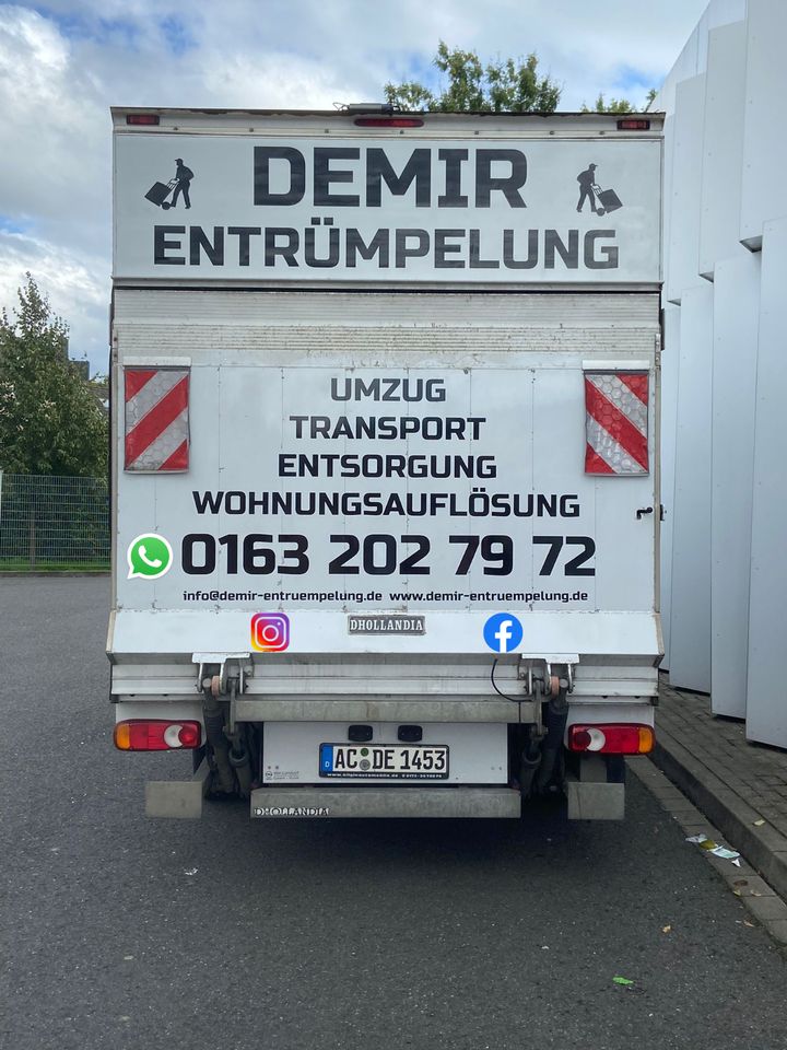 UMZUG, ENTSORGUNG, ENTRÜMPELUNG, TRANSPORT, WOHNUNGSAUFLÖSUNG in Aachen