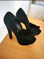 Buffalo London Peeptoes High Heels Rauleder Schwarz Neu Karton München - Schwabing-Freimann Vorschau