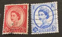 2 Briefmarken England Englische Königin rot/blau gestempelt Baden-Württemberg - Ulm Vorschau