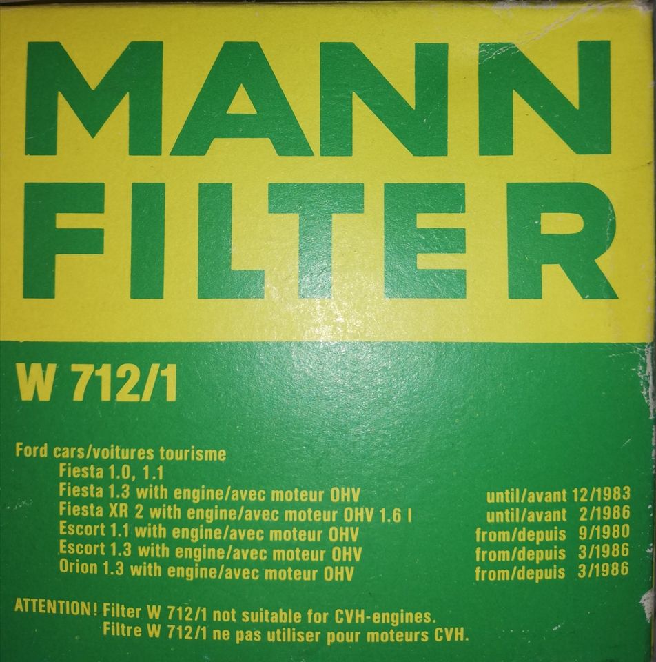 MANN FILTER W 712/1 für Ford Fiesta Escort und Orion in Rostock