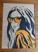 El Bocho Kunst Stencil Girl Orange auf altem Papier (DDR) Saarbrücken-Halberg - Ensheim Vorschau