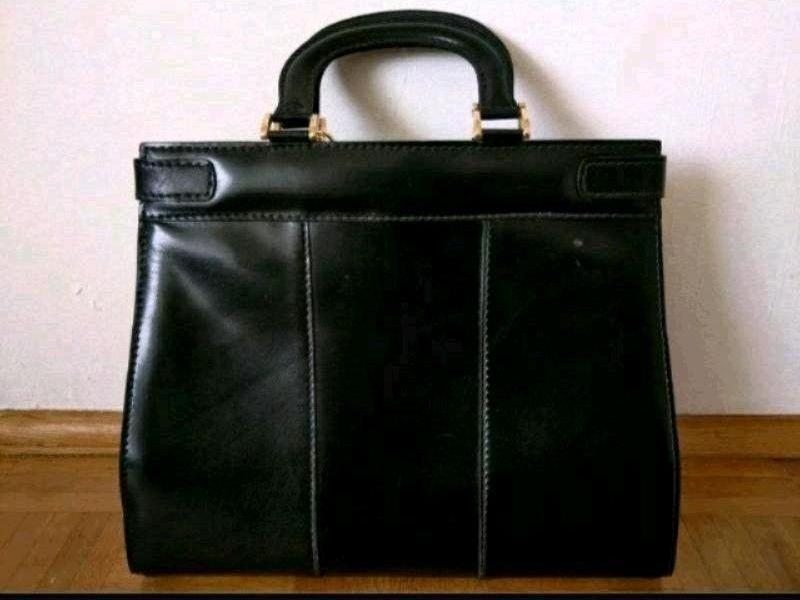 F.LLI MUGNAI - FIRENZE Leder Handtasche schwarz Vintage 1980er in Dortmund