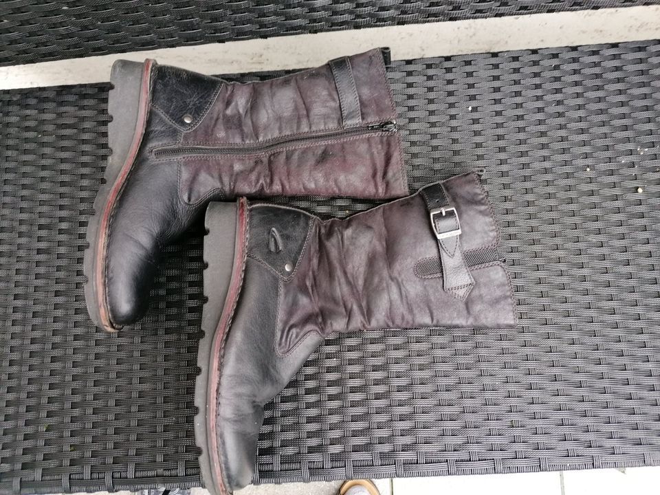 schwarze echt Leder Winterstiefel von Camel Active Gr.40 in Kerpen