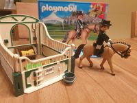 PLAYMOBIL 5111 Deutsches Reitpferd mit grün-beiger Pferdebox Hessen - Sulzbach Vorschau