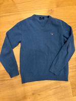 GANT Pullover Lammwolle Lambswool blau V-Ausschnitt M Hessen - Hanau Vorschau