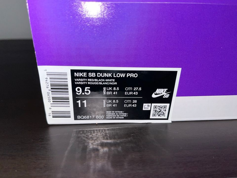 Nike SB Dunk Low Pro Chicago EU 43 US 9,5 in Rohrdorf