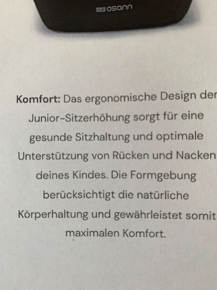 Kindersitz Erhöhung Osann Junior 7-12 Jahre, 126-150 Größe in Dormagen