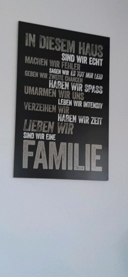 Wandbild Deko Sprüche Bild Familie schwarz in Detmold