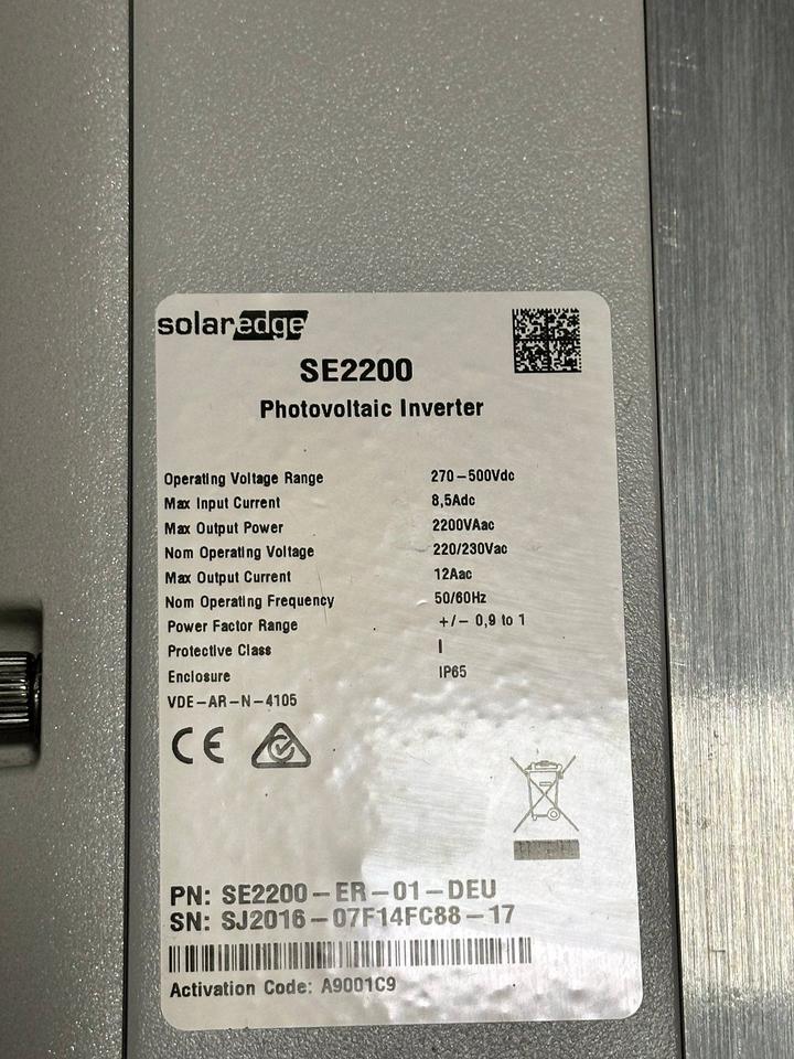 Solaredge SE2200 photovoltaic inverter (Wechselrichter) 2,2kW in Heusenstamm