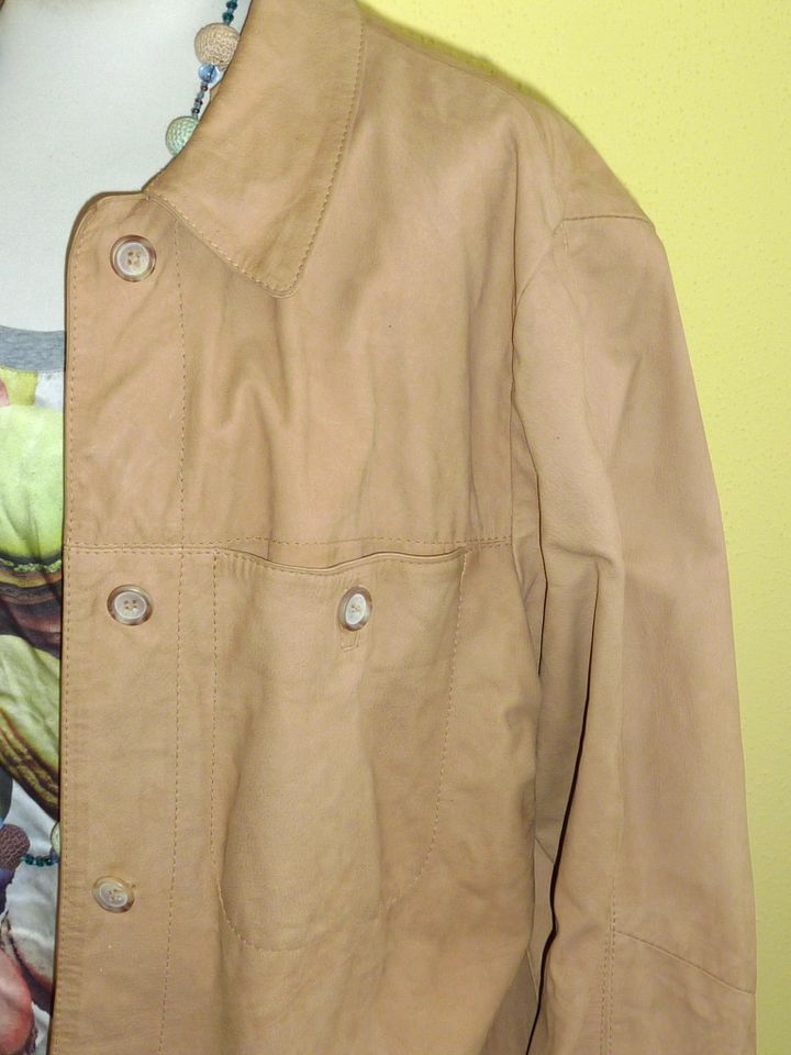 Lederhemd beige leichte Jacke Vera Pele made in Italy Größe 40 in Landshut