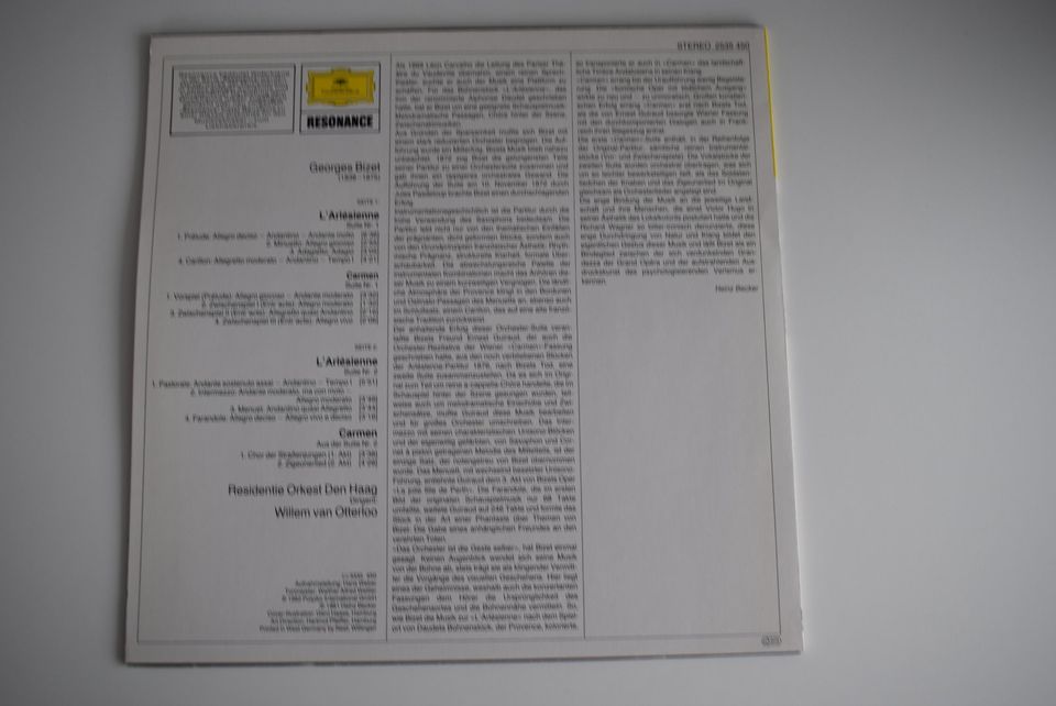 LP: Bizet: L'Arlesienne-Suiten, Carmen-Suiten in Stuttgart
